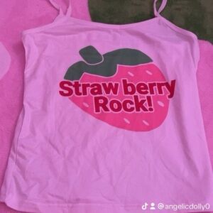 Strawberry Rock Pink Kids Tank Top